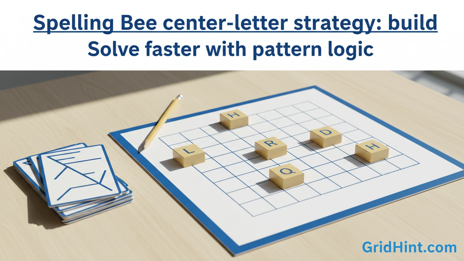 Spelling Bee center-letter strategy: build every word around the required letter word puzzle strategy guide with grid visual
